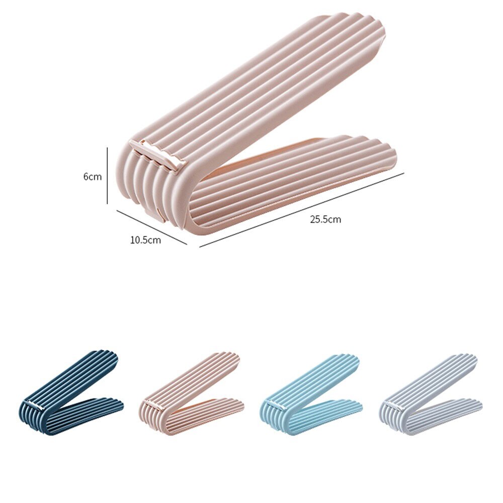 Foldable Multi-layer Storage Shoe Rack Shoe Organizer Double Shoebox Rack Adjustable Space Saving Range Shoe Storage Shelf