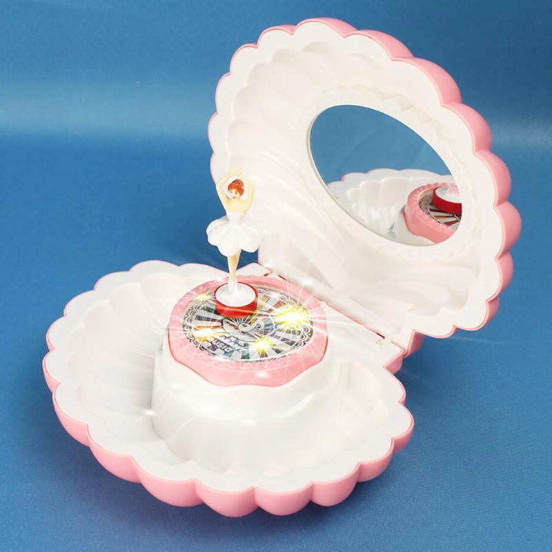 Shell Vorm Ballet Meisje Muziekdoos Met Licht Klassieke Retro Melody Voor Verjaardagen Feestdagen Bruiloft En Partijen