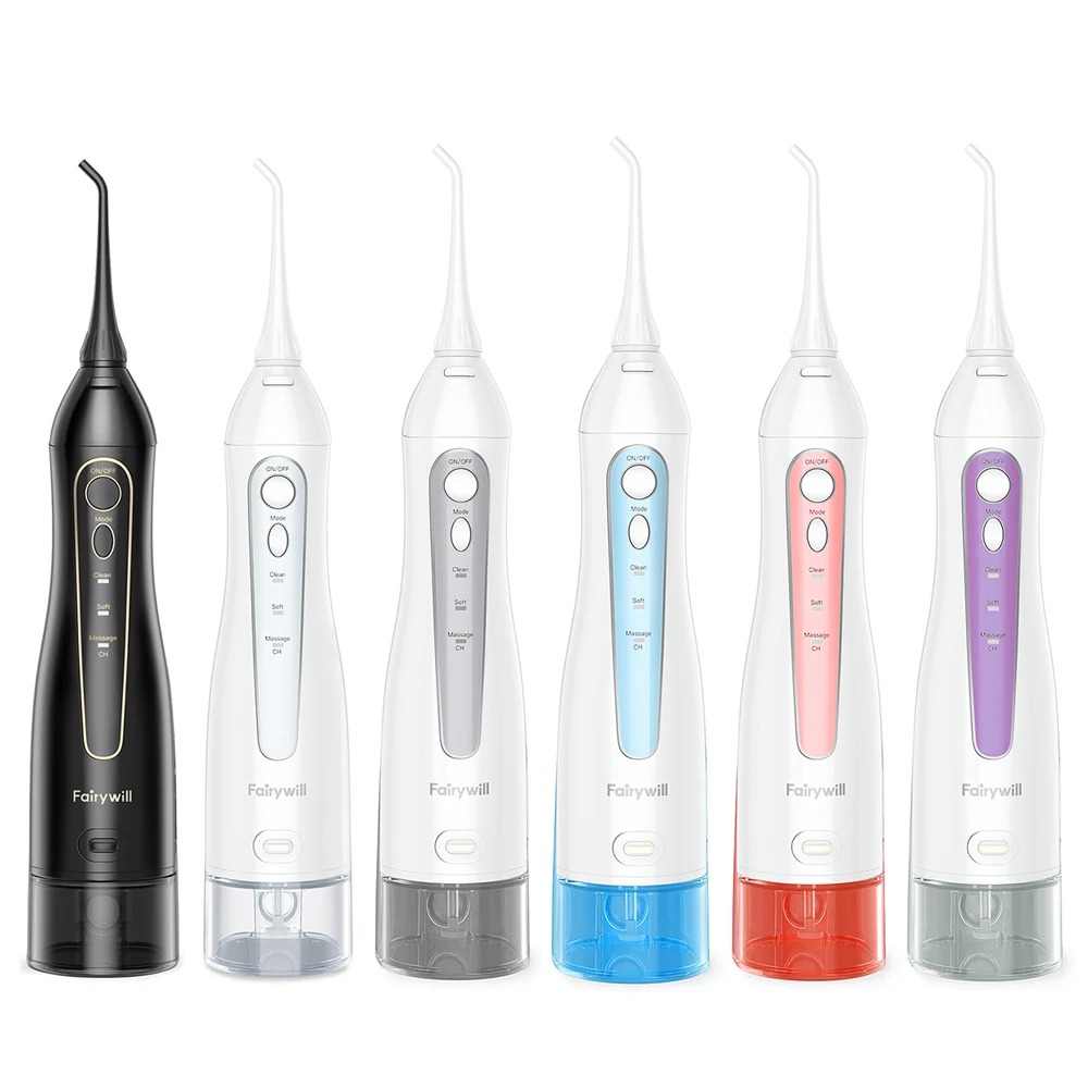 4 Uds Fairywill agua Flosser puntas de repuesto para la familia FW5020E agua Flosser irrigador bucal respetuoso con el medio ambiente duradero