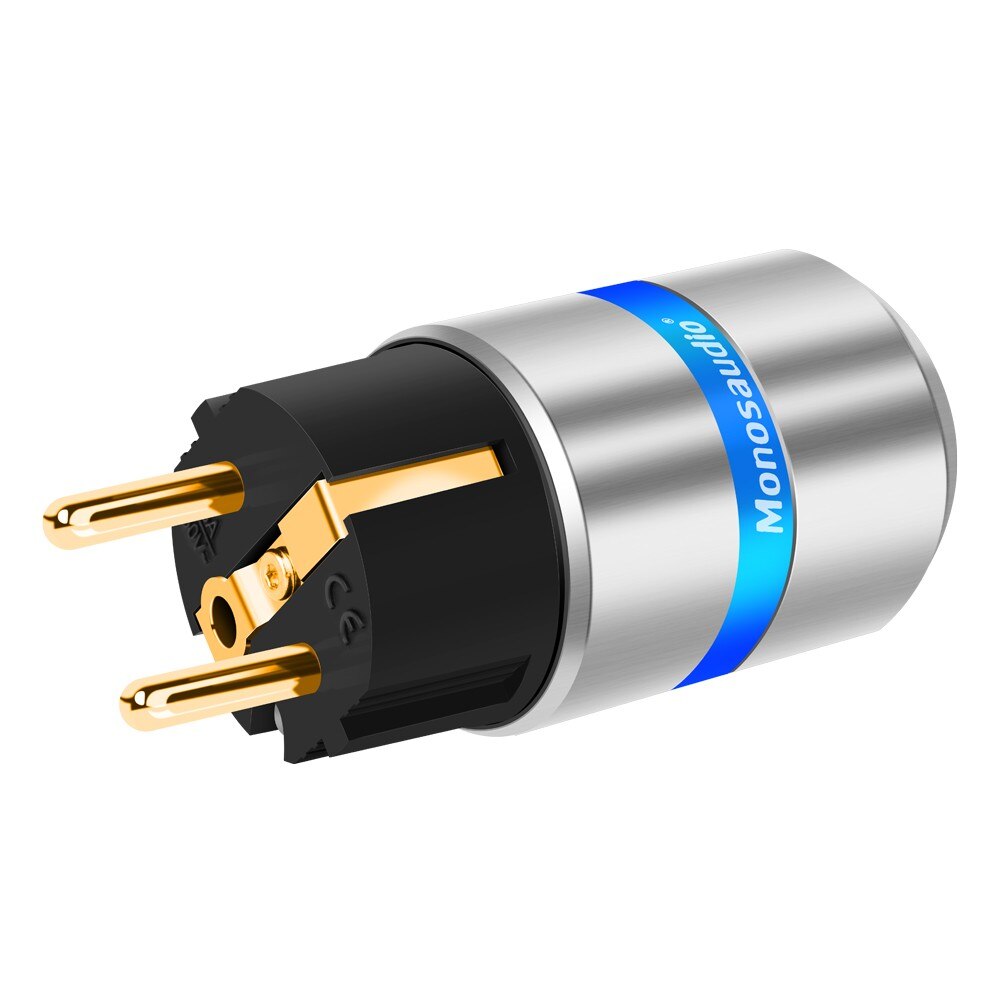 E106G/F106G 99.99% Reinem Kupfer 24K Gold Überzogen Schuko Energie Stecker Stecker IEC Weibliche Stecker DIY Netz Energie kabel Kabel
