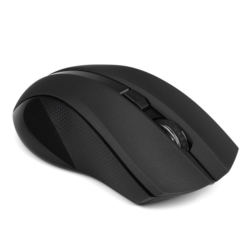 2.4ghz 6-botões 2400 dpi mouse sem fio sem fio sem fio óptico mouse mouse mouse mouse jogos ratos para computador portátil computador: Black