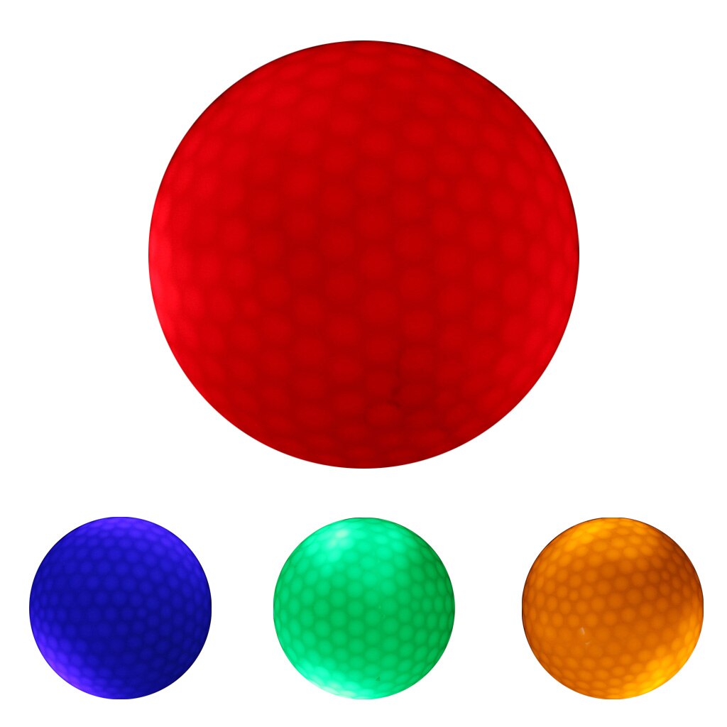 Night Golfing LED Light Up Golf Balls Official Size Double Layer, 4Pcs