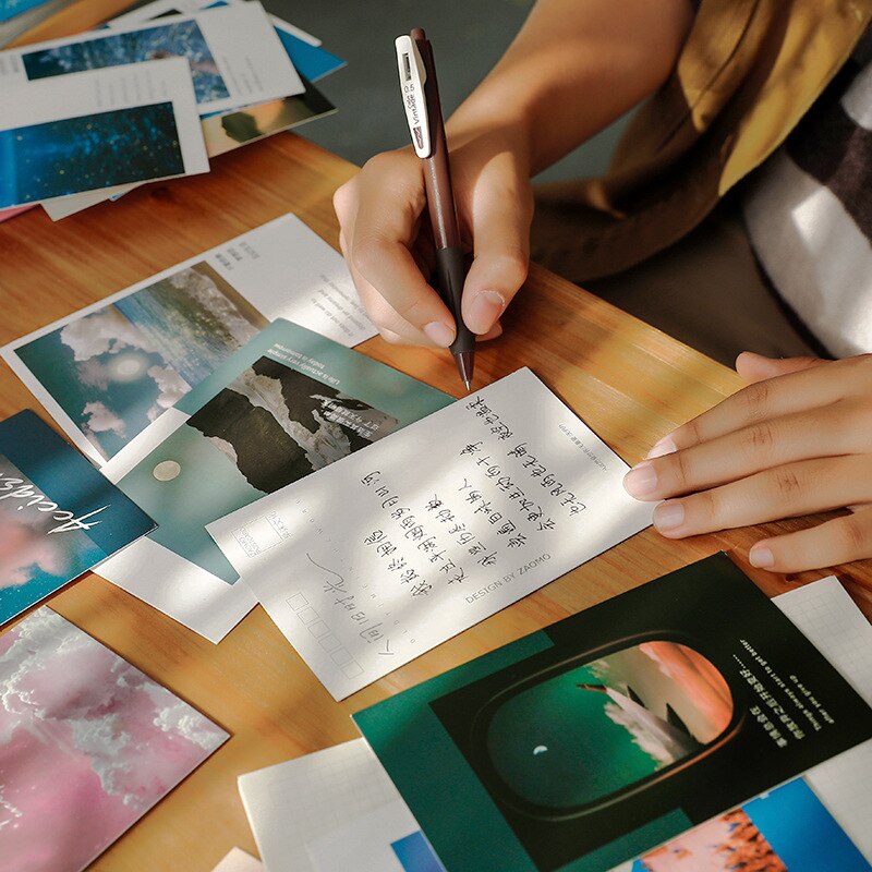 30pc kolorowe pocztówki zapisywalne karty dekoracji DIY dziennik naklejka ścienna małe plakat rekwizyty fotograficzne pozdrowienia artykuły papiernicze prezent