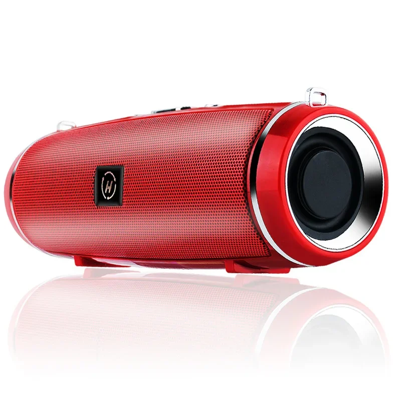 Caixa De Som - Altavoz inalámbrico portátil Bluetooth 200W Audio exterior de alta potencia 3D estéreo envolvente TWS FM voz RHDE: Rojo