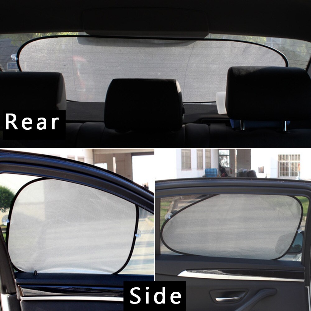 Windshield Window Mesh Cover Side Sunshade Visor Block Net Silver W/ 10*Suctions