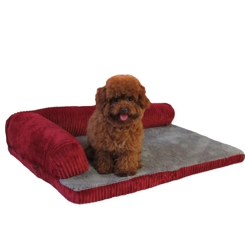 Hond Bed Zachte Kussen L Vormige Vierkante Kussen Machine Wasbare Hoes En Afneembare Mat Kat Huis Voor Puppy Medium grote Hond: red / 90X70X17cm