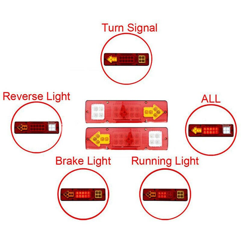 Universal 12V Trailer Tail Lights19 LED Waterproof Caravans Truck Trailer LED Rear Tail Light Brake Light or Signal Lights