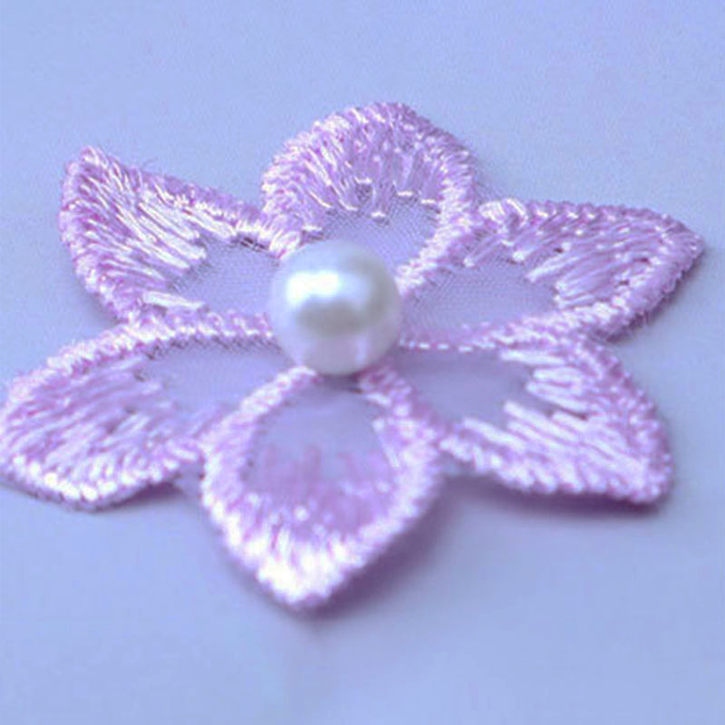 Blomst perle perler brodert blomster blond bånd listverk perle frynser blondere stoff håndlaget kjole syutstyr