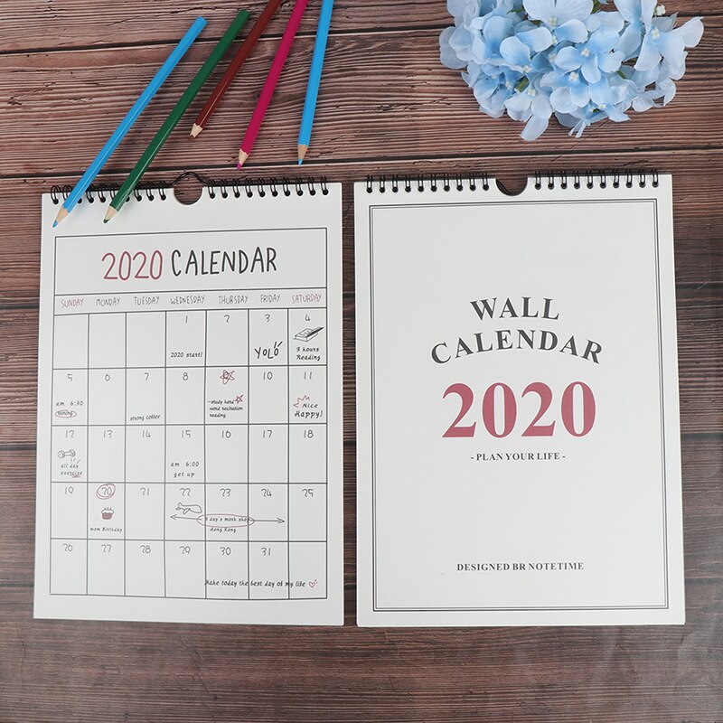 1PC bonne journée mur calendrier Agenda organisateur dessin animé calendrier quotidien calendrier planificateur