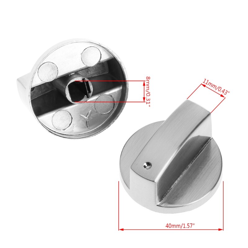 2Pcs Switch Gas Stove Parts Metal Knob Cooker Oven Kitchen Control Universal
