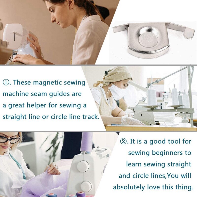 Guide de Machine à coudre, aimant de couture magnétique, point de couture droit, pied de Machine à tissu, outils de bord