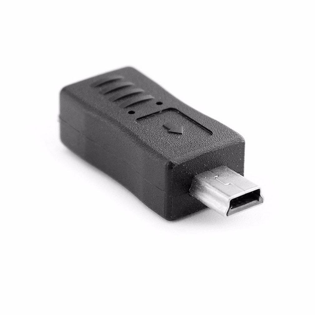 2pcs Black Micro USB Female to Mini USB Male Adapter Charger Converter Adaptor