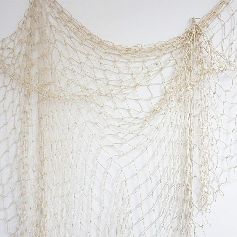 Filet de pêche suspendu, décor de maison, Pirate, ornement, matériel, accessoires Photo bricolage maison, Bar, thème océan nautique, mur: White 100x200cm