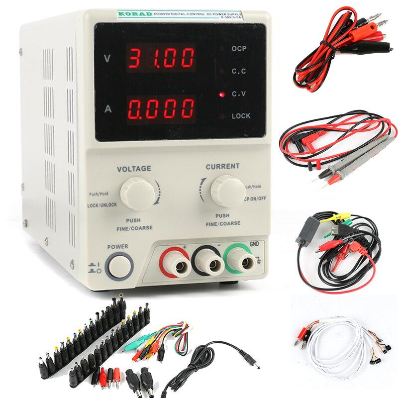 KD3005D DC Encoder Adjustable CNC Power Supply 30V 5A Constant Voltage Constant Current Source MA Display 10mV/1mA Accuracy: KD3005D Set