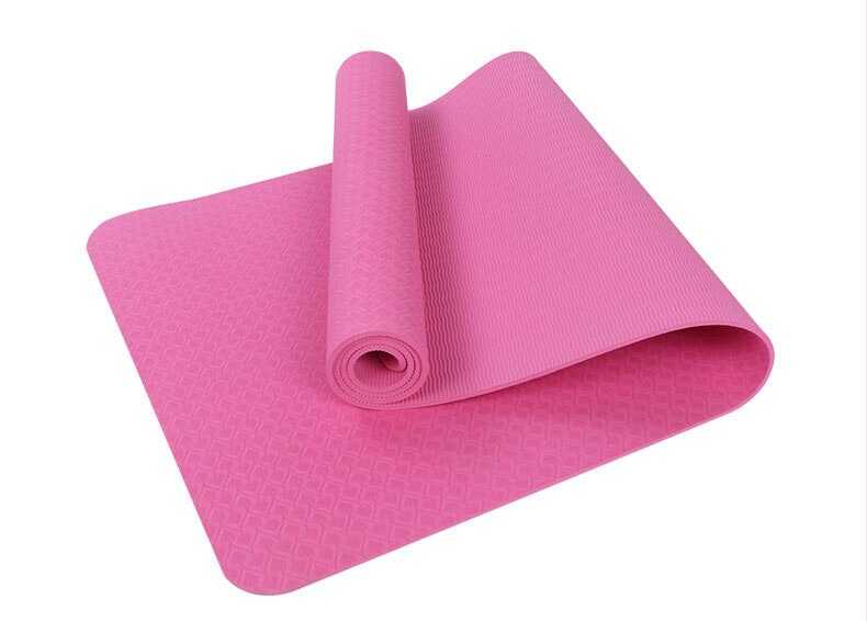 Tapete de ioga não-tóxico, material não-tóxico, 183x60cm, espessura 6mm, para atividades físicas, esportes em casa: Rosa