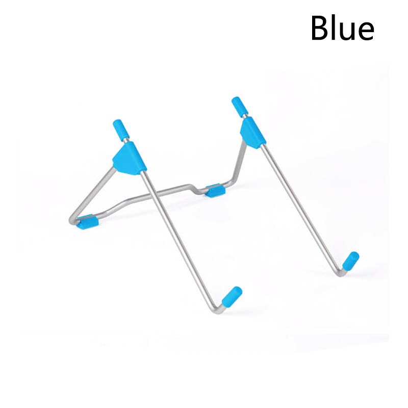Foldable Adjustable Laptop Stand Office Desk Notebook Tablet Bracket Heat Reduction Holder Mount Aluminum Alloy Cooling Support: Blue