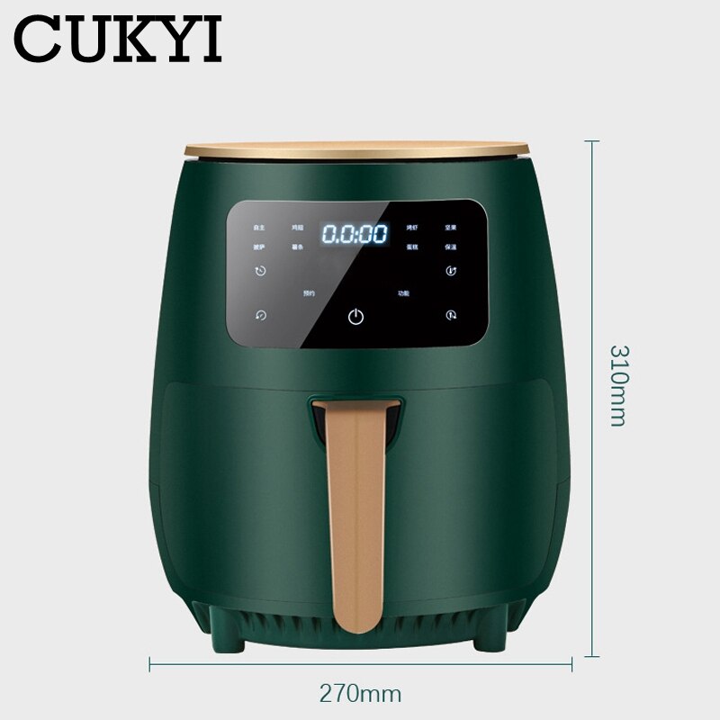 CUKYI 4.5L Household Electric Air Fryer Multifunction Oil-free Smokeless Baking Oven Non-stick Automatic Healthy BBQ Machine