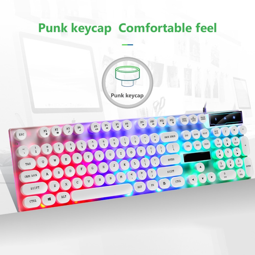 Teclado luminoso para Gamer, conjunto de ratón retroiluminado LED para Notebook, portátil, Mac, suministros de oficina para PC