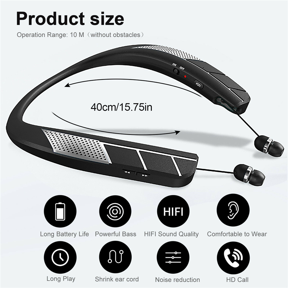 Oortelefoon & Speaker 2 In 1, Multifunctionele Necklband Hoofdtelefoon Met Draadloze Speaker, BluetoothV5.0 Luidspreker Oortelefoon