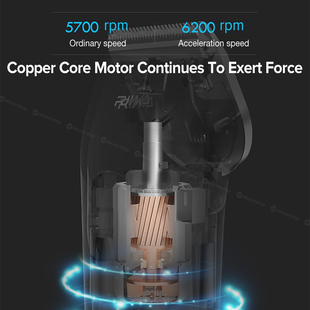 RIWA Electric Hair Clipper For Men Hair Trimmer Machine USB Rechargeable Hair Cutting Beard Machine Washable