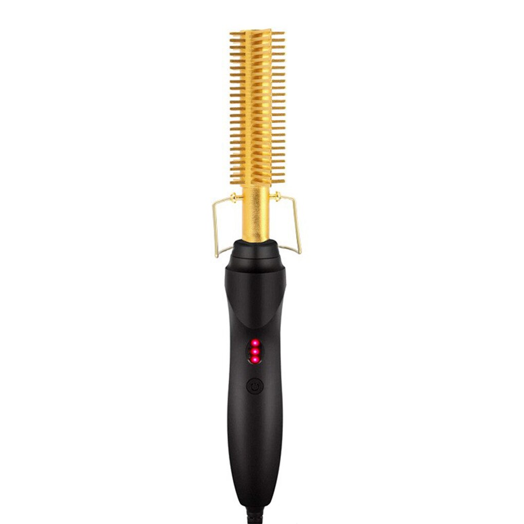 Hair Straight Styler Comb Heating Hair Straightener Pentahedral Tooth Smooth Iron Brush Corrugation Curling Hair Curler: UK