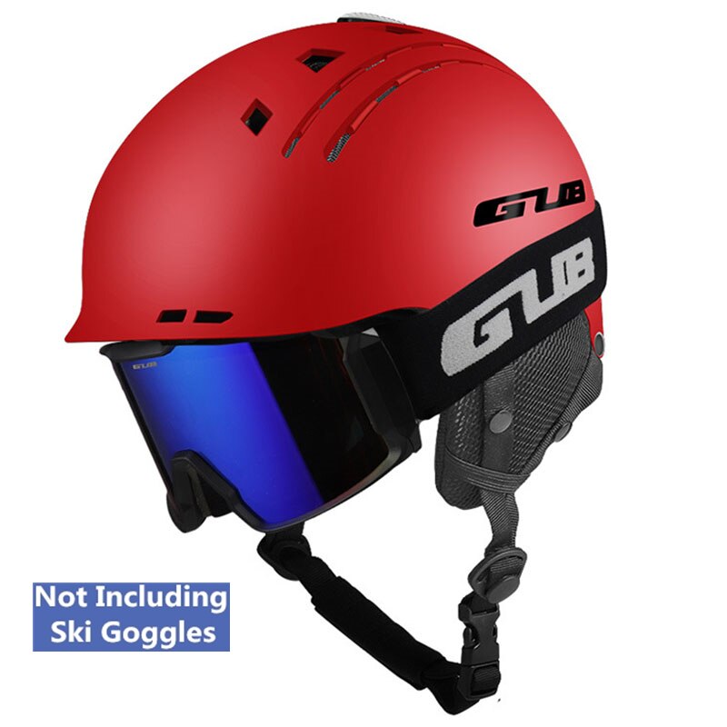 GUB adultes Portable EPS intégralement moulé thermique 10 trous Ski Snowboard casques tenue de ville équipement de sécurité 58-60 cm: Rouge