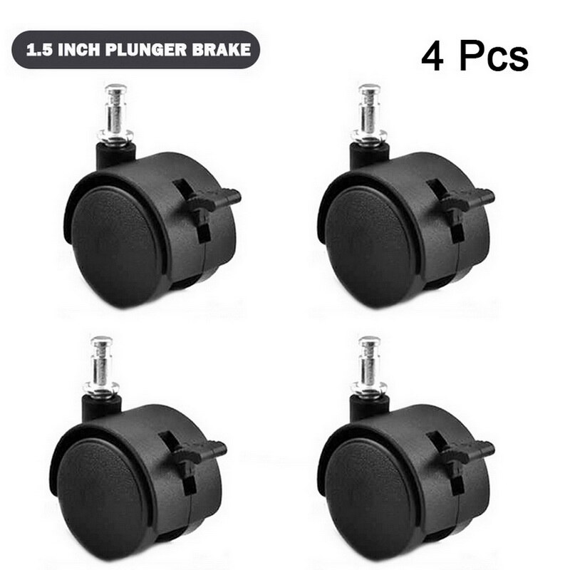 4 stücke Universal- stumm schwenken Rollen Möbel Rad Rolle Weiß PP Nylon Dual 360 Grad Rolle Rad Für Plattform Wagen stuhl: 1.5in Schwarz