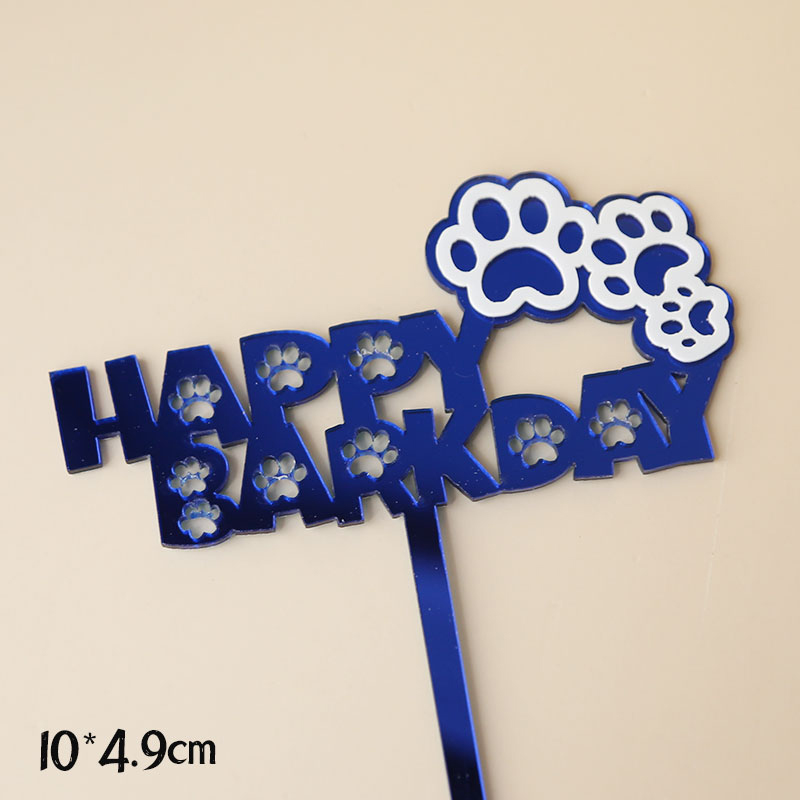Akrylowa dekoracja na tort urodzinowy Topper pies rasy Husky flagi korona gwiazdy dekoracja piękny kreskówka szczeniak dla dziecka Kid Party ciasta prezenty: 9 Acrylic