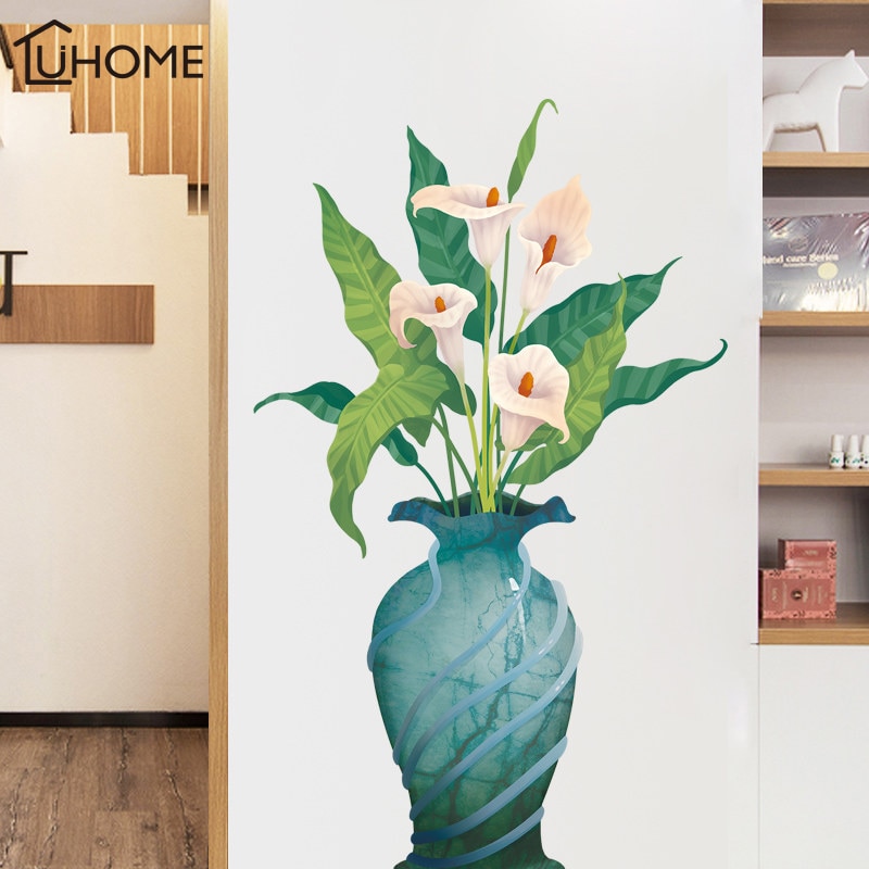 Diy Muurstickers Home Decor Calla Lelie Ingemaakte Bloem Pot Keuken Vensterglas Badkamer Woonkamer Decals Waterdicht