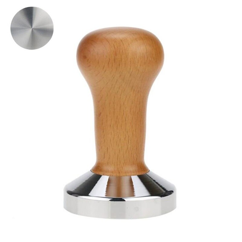 Kaffetamper 49mm 51mm 53mm 58mm med træhåndtag espresso tamper til kaffepresse tilbehør til baristaværktøj: 58mm flad bund