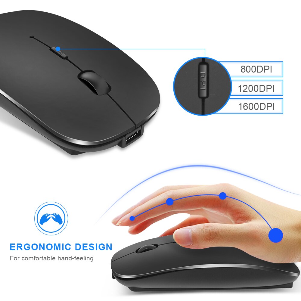 Rechargeable Wireless Mouse Bluetooth Mouse Computer Ergonomic Mini Usb Mause 2.4Ghz Silent Macbook Optical Mice For Laptop Pc