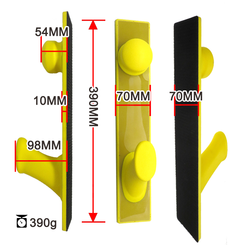 390mm Flexible EVA Foam Hand Sanding Block Hook and Loop Grinding Block For Wood Furniture Restoration Home Arts and Crafts