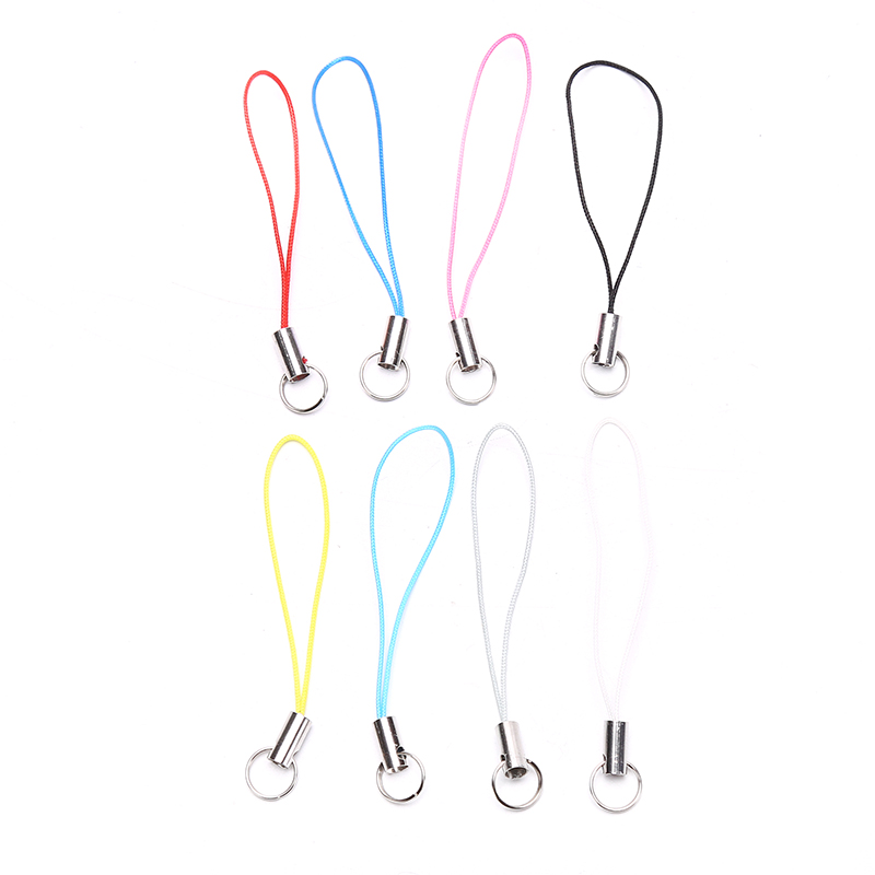 20Pcs Kleur Polyester Dubbele Ring Sieraden Lanyard Mobiele Telefoon Met Craft Hanger Diy Handgemaakte Materialen Diy Hang Touw