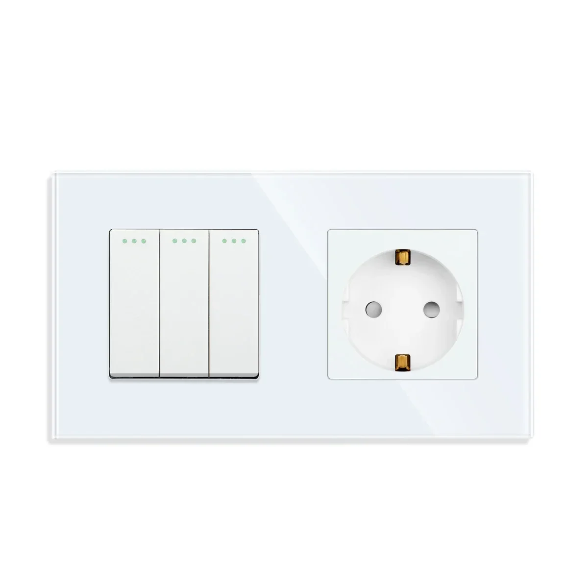 Vägguttag med usb typ c-brytare och uttag med tv-internet cat 6 -gränssnitt eu-standard vit kristallglasströmbrytare: Marinblå