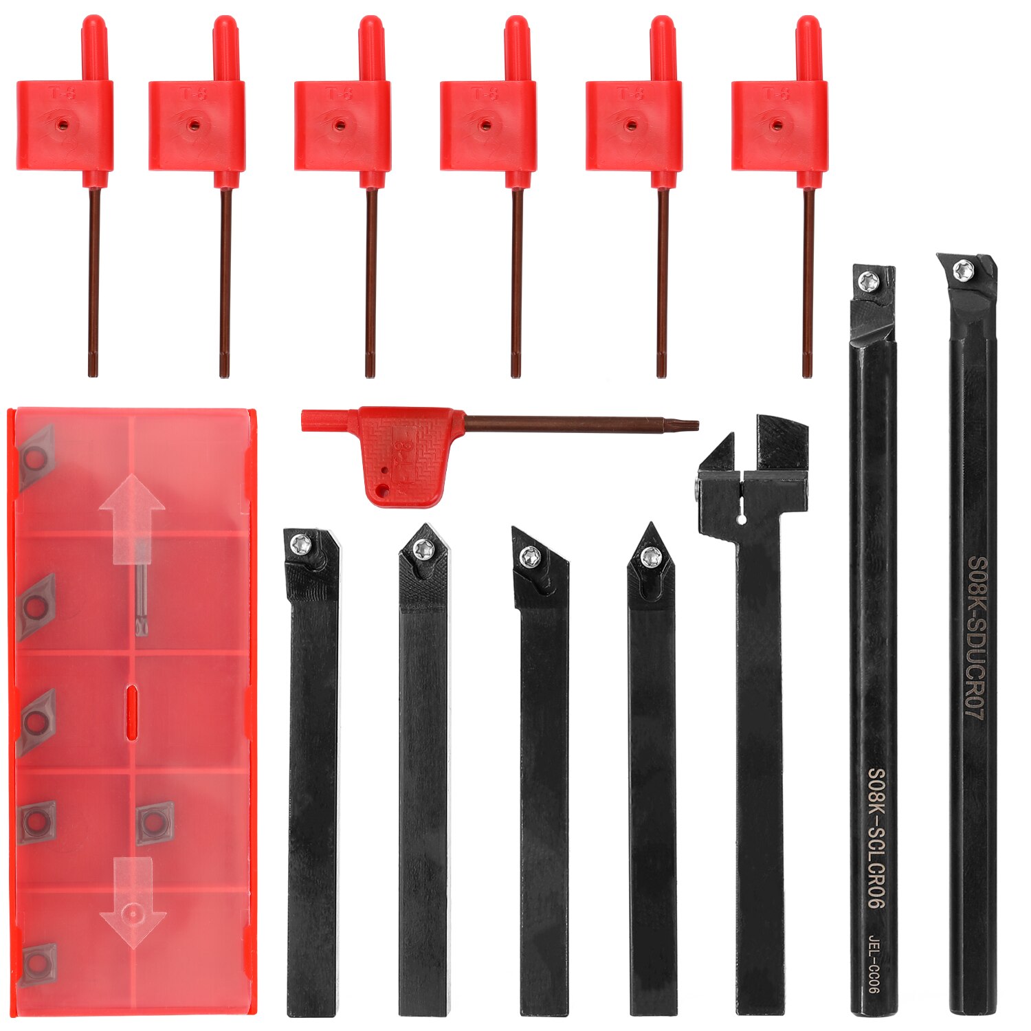 12mm 10mm 8mm Milling Tool Holder High Hardness Milling Tool Holder Quick Cutting Efficiency Lathe CNC Arbor with Insert, Wrench