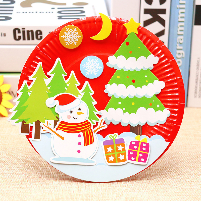 EVA DIY Cartoon Handicrafts Toys For Children Handmade Craft Animal Puzzle Paper Tray Painting Backpack Education Toy: Christmas 4