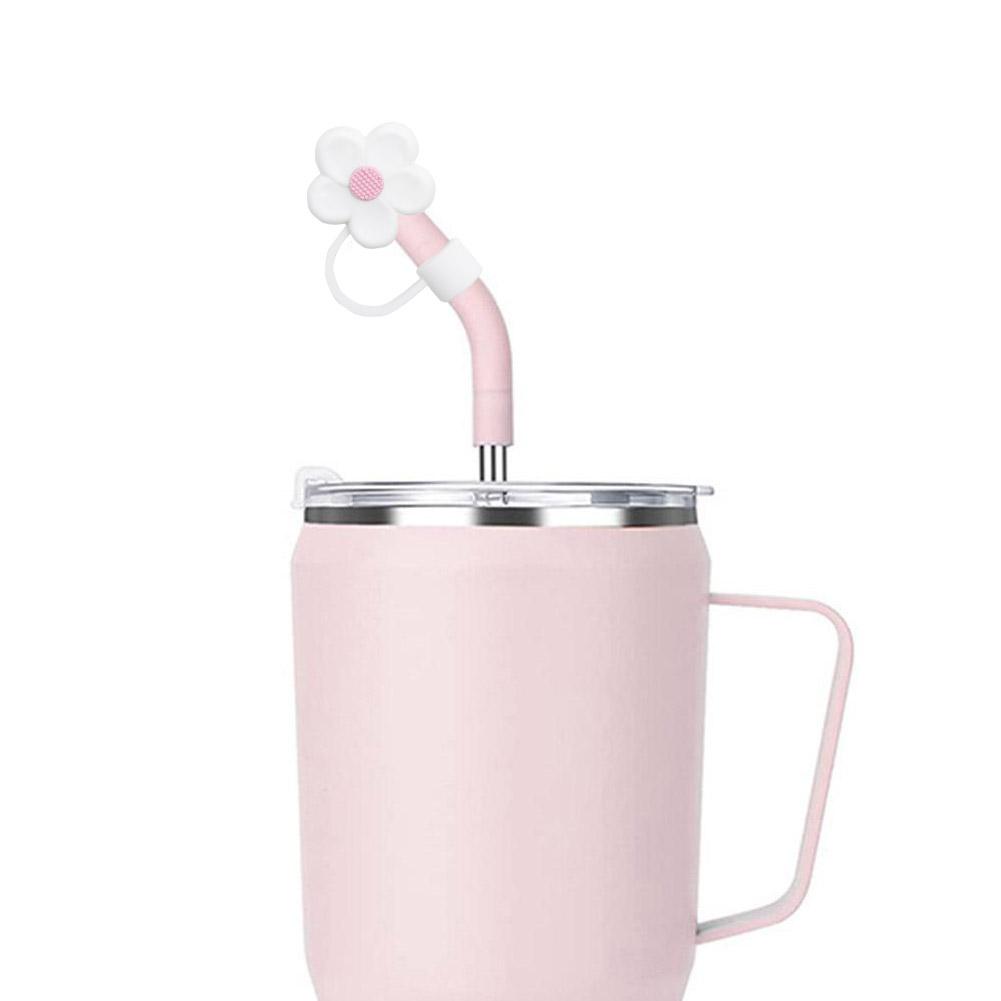 Stroh abdeckung für Stanley Tasse, süßer Stroh deckel, kompatibel mit 30 & 40oz Becher mit Griff, 10mm Silikon blumen stroh abdeckung
