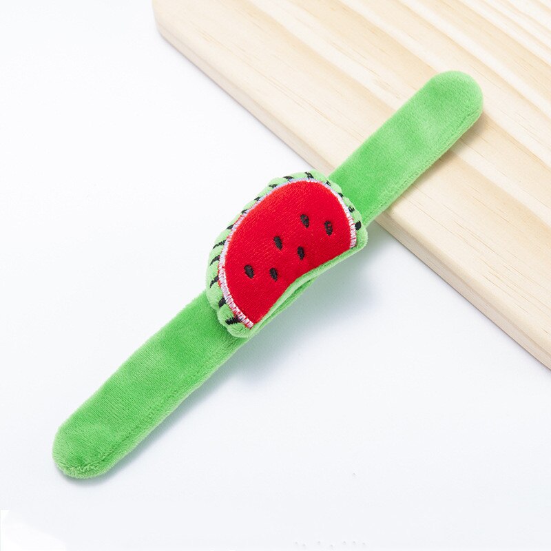 1 stk plys legetøj frugt pop ring børn sjov blød pp bomuld æble jordbær gulerod avocado vandmelon smykker dekoration legetøj: Vandmelon