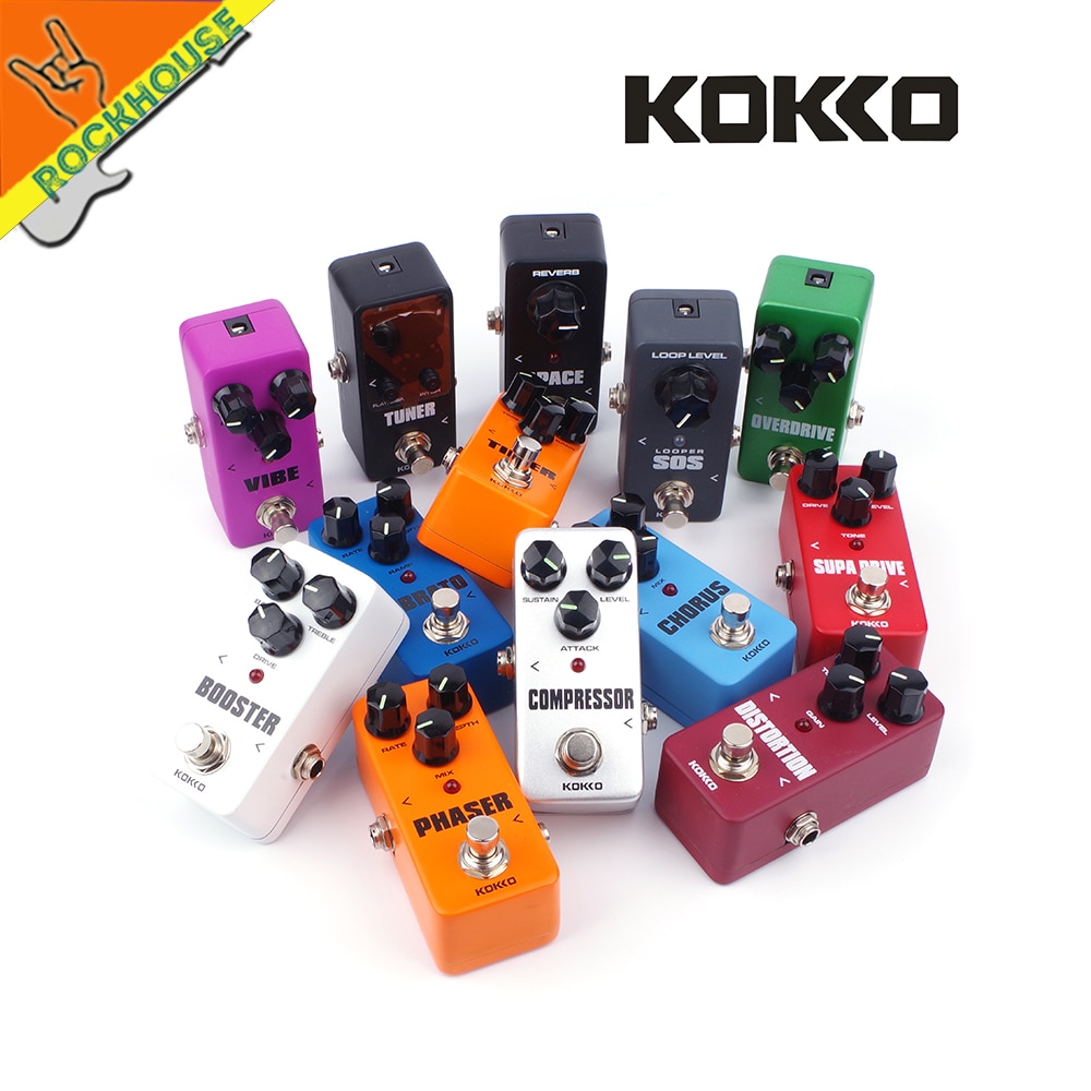 KOKKO Guitar Effects Pedal Chorus Compressor Overdrive Distortion Booster Vibe Vibrato Loop Reverb Phaser Tuner Guitar Pedal