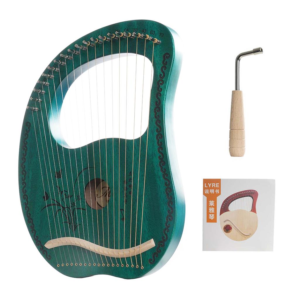 19 -strengs lyre mahognyinstrument grønn harpe med tuningnøkkel strengt musikkinstrument for barn, voksne nybegynnere: Default Title