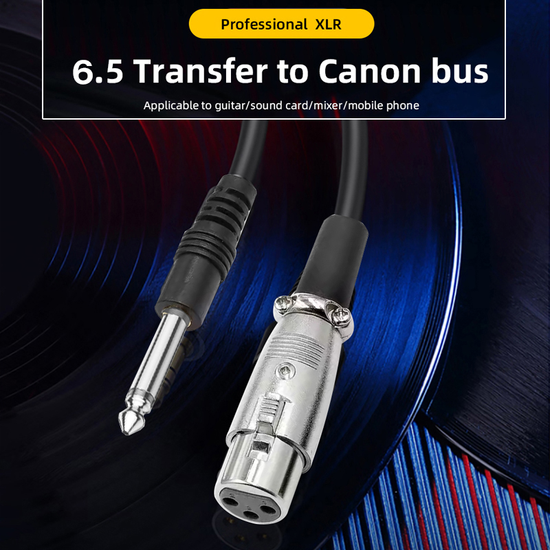 Cable de Audio XLR a 6,5mm, micrófono, Cable de Audio analógico equilibrado para Audio, PC, amplificador mezclador de teléfono, XLR hembra a AUX, conector de 6,35mm