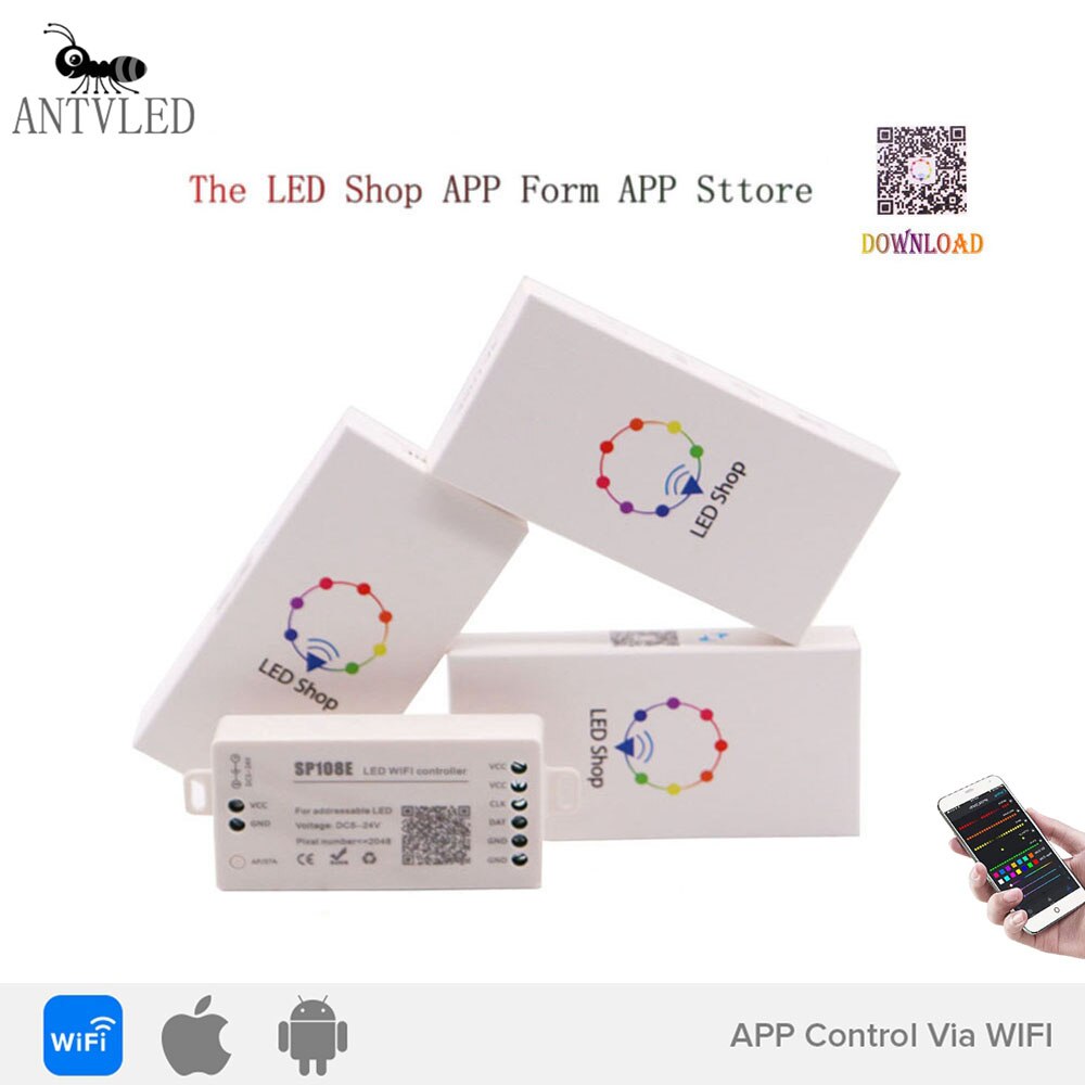 WS2812B WS2811 RGB LED Strip SP108E WiFi Magic Controller WS2813 WS2815 Etc LED Module Light Smart APP Wireless Control DC5-24V