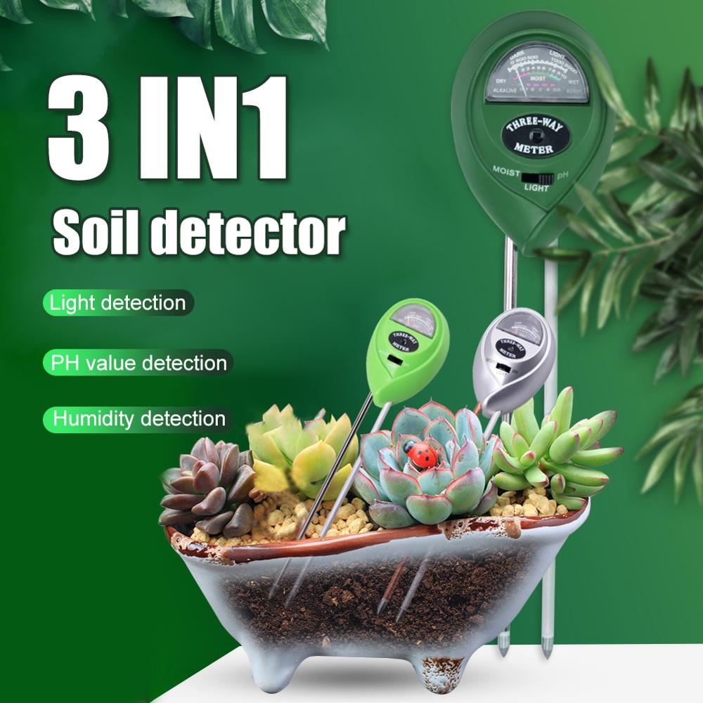 3 i 1 jord vann fuktighet ph måler surhet fuktighet fukt / lys / ph test til sollys hageplanter blomster fuktig tester