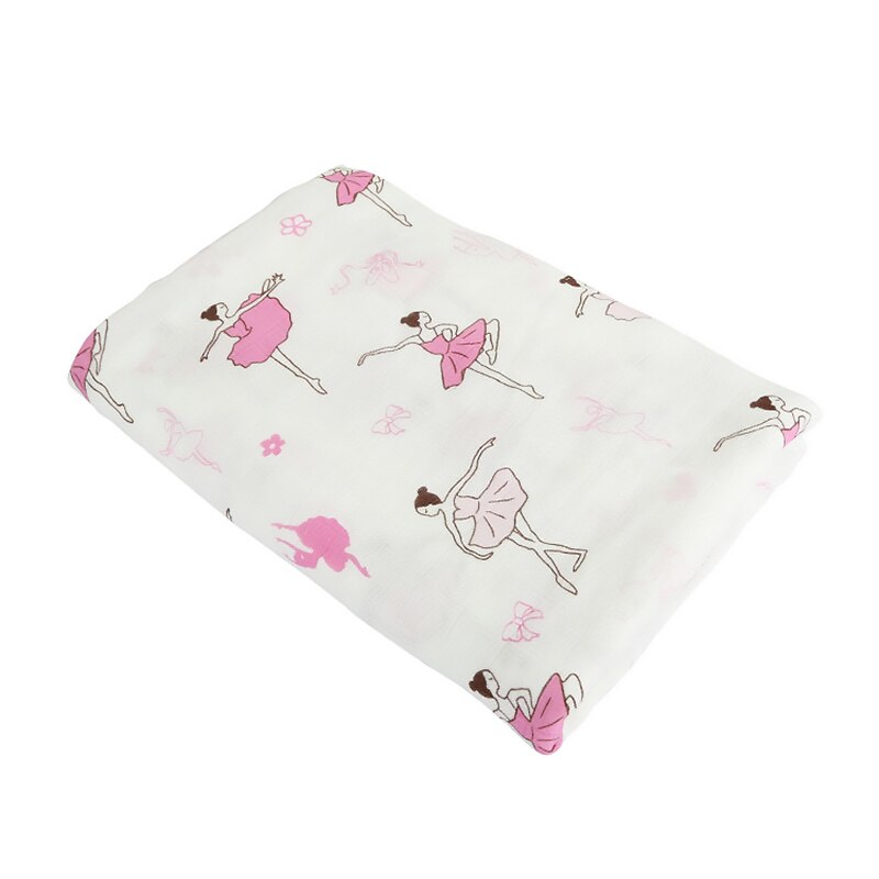 Andningsbara babyfiltar bambufibertyg muslingaze handduk supermjuka filtar för nyfödda sommarwrap 120*120cm: Balett tjej