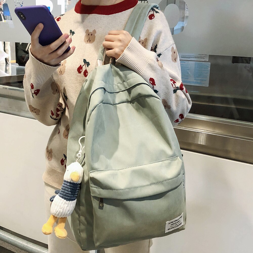 Girl Cotton Fabric Kawaii Backpack College Student Women School Bags Ladies Harajuku Cute Backpacks Female Book Bag