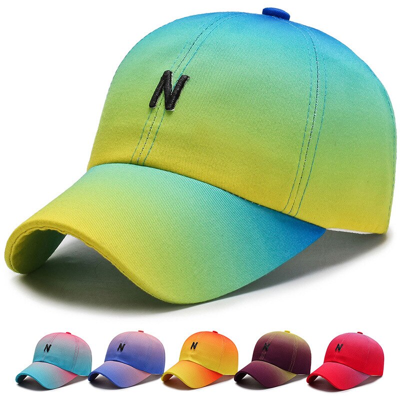[lbbfs] gradient mænd sommer baseball kasket grøn rød streetwear kvinders snap back cap hip hop trucker hat  no048