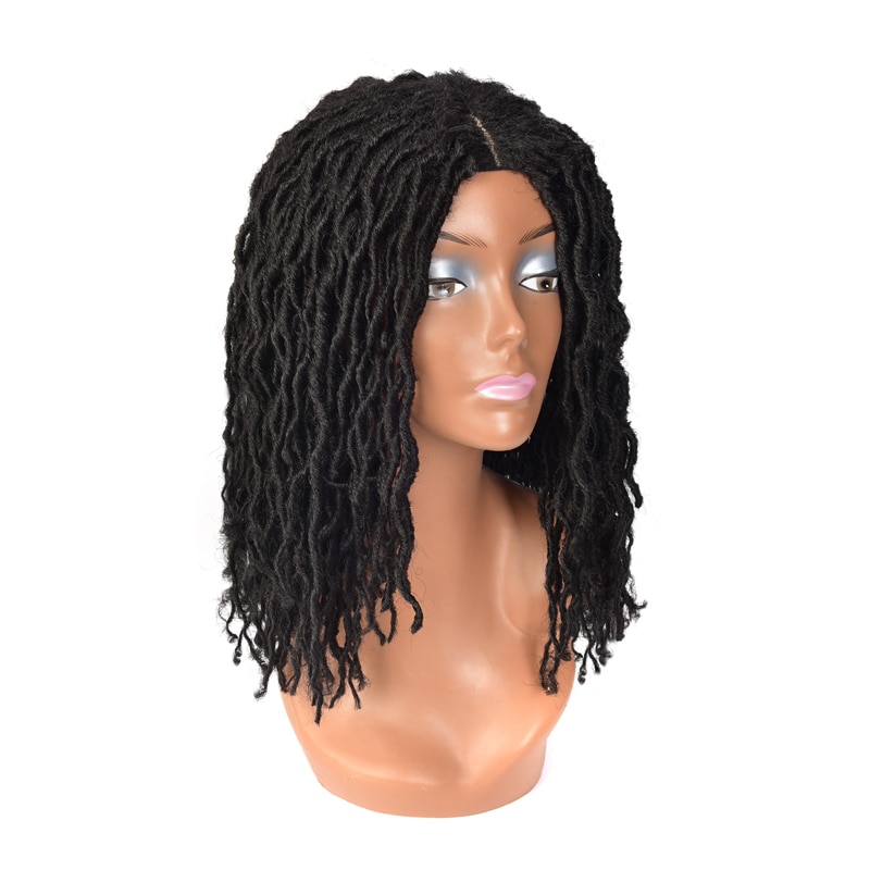 Synthetic Dreadlocs Wig For Black Women 12 Inch Goddess Faux Locs Wig Heat Resistant Fiber Crochet Braids Hair Wig