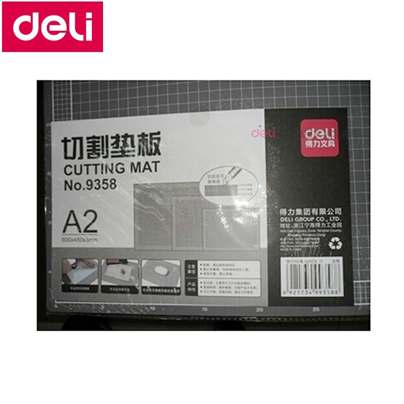 Deli 9358 A2 Paper Cutting Mat PVC self-healing cutting mat plate 450x600x3mm