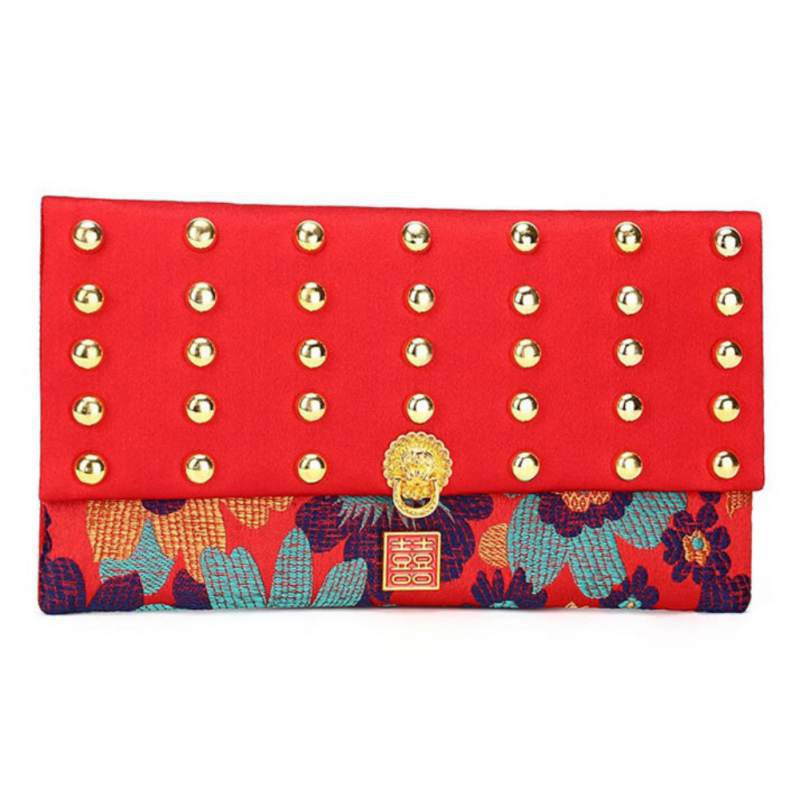 chino tradicional brocado monedero bolsa joyería bolsa bordado organizador bolsillo para Festival de boda: 1