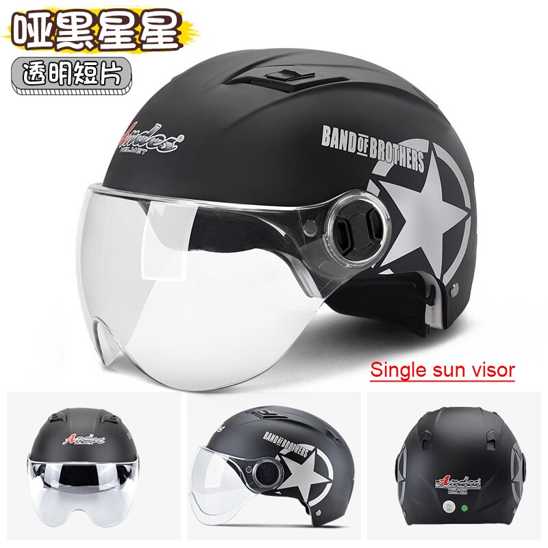 ANDES Helmet Electric Motorcycle Summer Seasons Gray Men Lady Half Helm Locomotive Cute Summer Full Helmet Light: 21